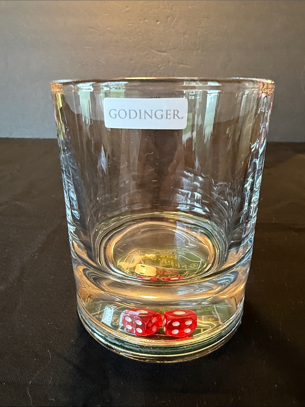 Godinger Crap Shoot Double Old Fashioned Whiskey Glass.